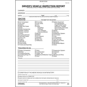 Detailed Driver's Vehicle Inspection Report, 2-Ply, w/Carbon - Personalized